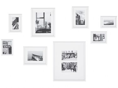 Wall Gallery of Landscapes 8 Frames White GARANGO