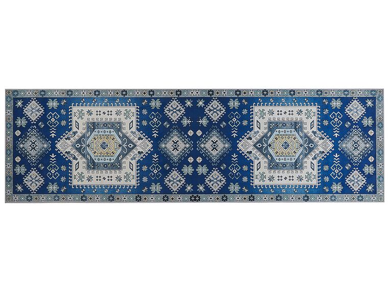 Koberec 60 x 200 cm modrý/béžový PARVAKADLI_831574