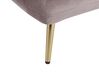 Left Hand Velvet Chaise Lounge Brown with White GONESSE_787799