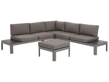 Lounge Set Aluminium 5-Sitzer Auflagen grau FERENTINO