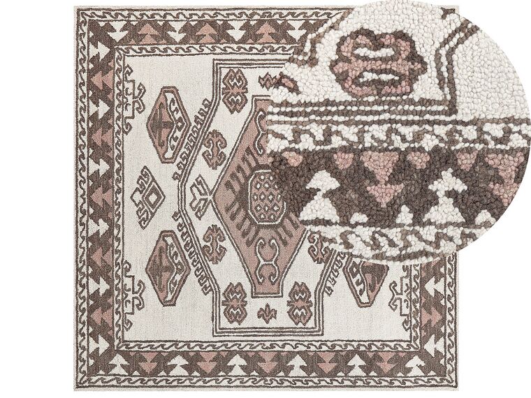 Teppich Wolle mehrfarbig 200 x 200 cm TOMARZA_836881