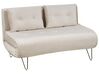 2 Seater Velvet Sofa Bed Beige VESTFOLD_851045