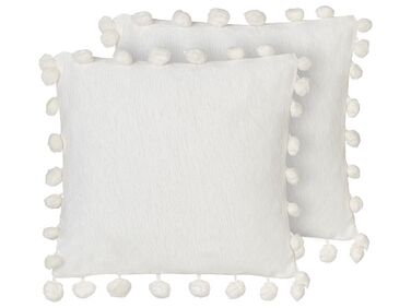2 poduszki dekoracyjne 45 x 45 cm białe JASMINE