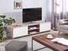 Meuble TV blanc et en bois clair LINCOLN_757007