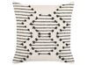 Cotton Cushion Geometric Pattern 45 x 45 cm Beige and Black MYRTUS_839962