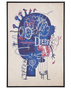 Canvas-taulu beige/sininen 63 x 93 cm TREPPIO