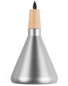 Lámpara de techo de metal plateado/madera clara 120 cm ARDA_713758