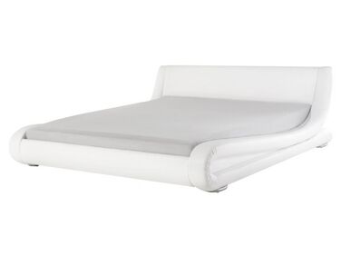 Kožená vodná posteľ 160 x 200 cm biela AVIGNON