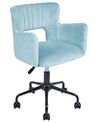 Cadeira de escritório em veludo azul claro SANILAC_855201