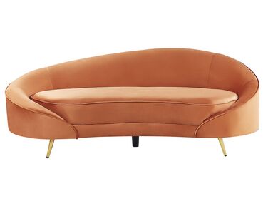 3-pers. sofa orange velour SAVAR