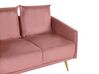 Conjunto de sala de estar 5 plazas de terciopelo rosa MAURA_789498
