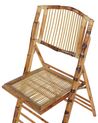 Lot de 4 chaises pliantes en bois de bambou marron TRENTOR_775198