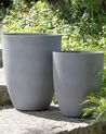 Conjunto de 2 vasos em pedra cinzenta 43 x 43 x 52 cm CROTON_841608