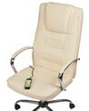 Faux Leather Heated Massage Chair Beige GRANDEUR_816094