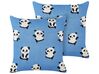 Kinderkissen aus Baumwolle mit Pandas Motiv Blau 45 x 45 cm 2er-Set  TALOKAN_905430