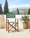 Lot de 2 chaises de jardin bois foncé et crème à motif olives CINE_819081