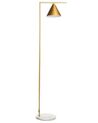 Stehlampe Metall gold 155 cm Kegelform Marmorfuss MOCAL_867034