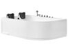 Jobb oldali fehér whirlpool masszázskád LED világítással 180 x 120 cm CALAMA_780959