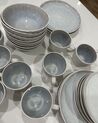Set of 16 Stoneware Dinnerware Light Grey SESAME_907351