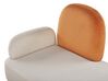 Chaise longue de terciopelo blanco/naranja izquierdo ARCEY_818477