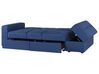 Sofá-cama de 3 lugares com repousa-pés  em tecido azul marinho  FALSTER_751475