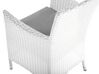 Lot de 2 chaises de jardin blanches avec coussins gris ITALY_763665