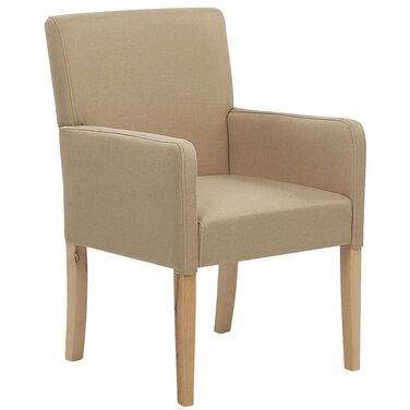 Chaise de salle à manger en tissu beige ROCKEFELLER