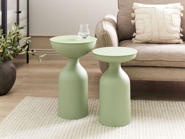 Set of 2 Metal Side Tables Green COTA/TENJO