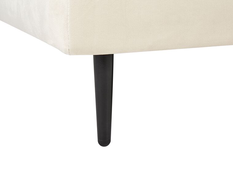 Velvet Chaise Lounge Beige GUERET Beliani.co.uk