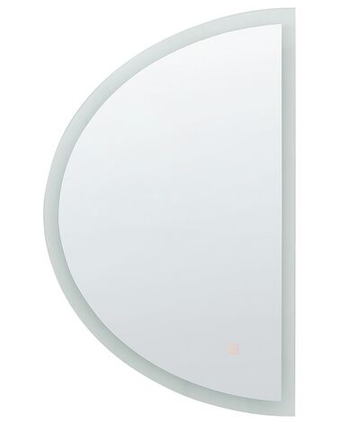 Half-Round LED Wall Mirror ø 80 cm Silver BEZONS