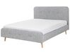 Fabric EU Super King Size Bed Light Grey RENNES_708013