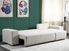 Canapé-lit d'angle à gauche avec rangement en tissu beige clair LUSPA_900915
