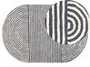 Tapete oval de lã branco e cinzento grafite 140 x 200 cm KWETA_866861
