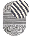 Tapis ovale en laine 140 x 200 cm blanc et gris graphite KWETA_866861