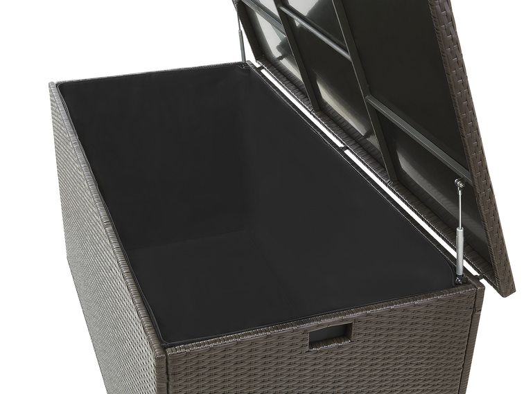 Beliani Kissenbox Rattan 770 Liter - Gartentruhe Mit Gasdruckfedern