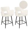Set of 2 Boucle Bar Chairs White SANILAC_912633