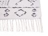 Teppich Wolle weiss / schwarz geometrisches Muster 80 x 150 cm Kurzflor ALKENT_852508