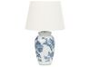 Porcelánová stolná lampa biela/modrá BELUSO_883001