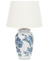 Lampa stołowa porcelanowa biało-niebieska BELUSO_883001