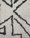 Teppich Baumwolle weiss / schwarz 80 x 150 cm Kurzflor KHOURIBGA_831352