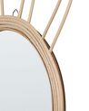 Espelho de parede redondo em bambu cor natural ⌀ 26 cm GOLONG_904473