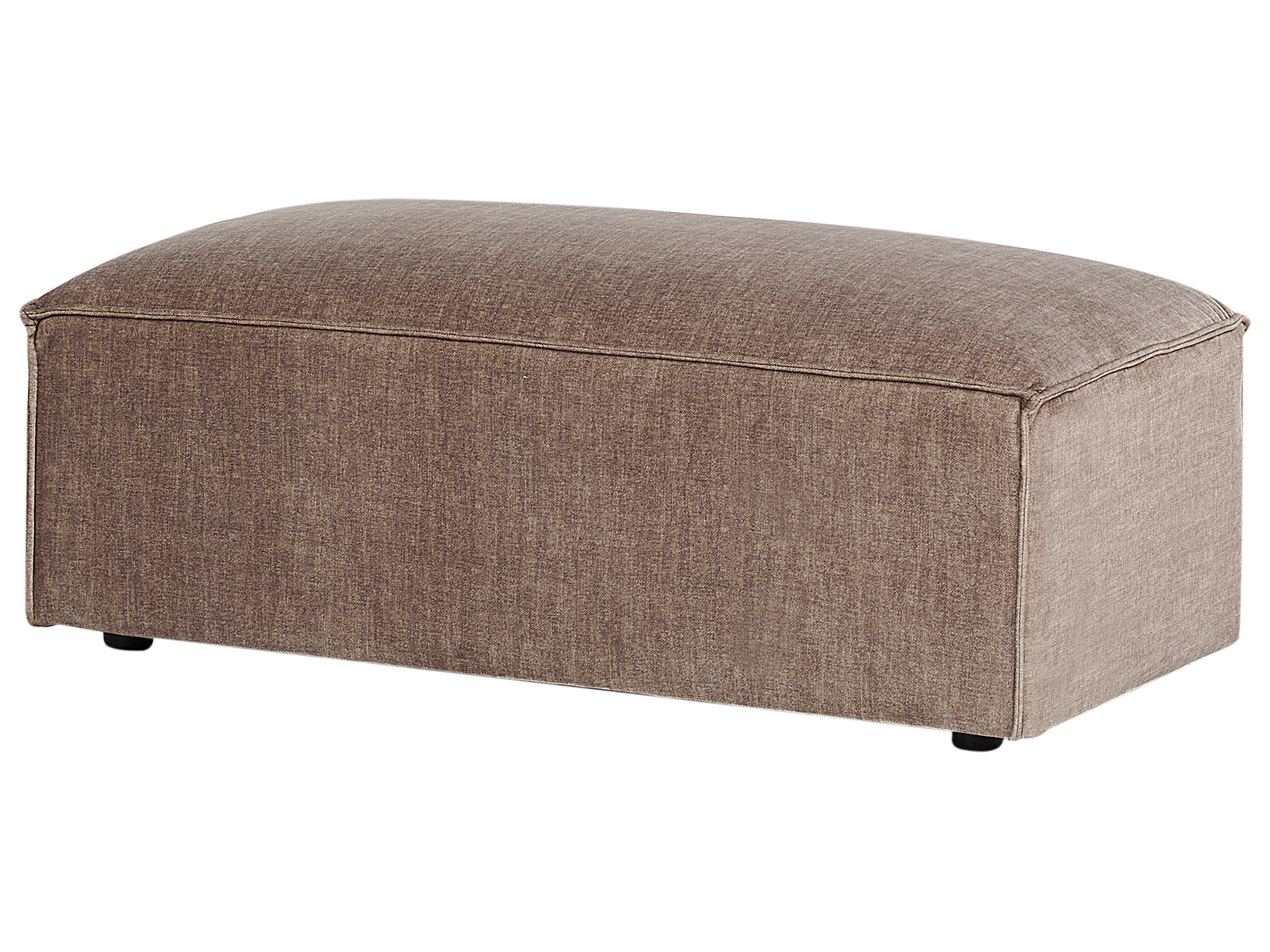 Right Hand 3-Seater Modular Fabric Corner Sofa with Ottoman Brown HELLNAR_912405