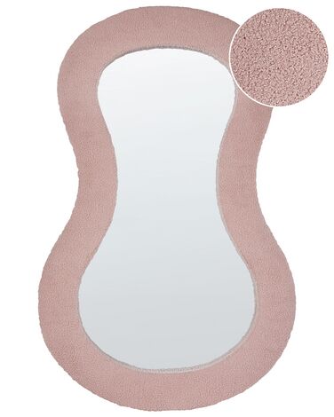 Boucle Wall Mirror 70 x 112 cm Pink PLANCHEZ