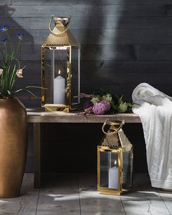 Lyhty ruostumaton teräs messinki 55 cm BALI