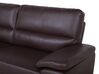3 Seater Faux Leather Sofa Brown VOGAR_730019