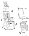 Összecsukható akácfa szék törtfehér párnával hatdarabos szettben TOSCANA_801006