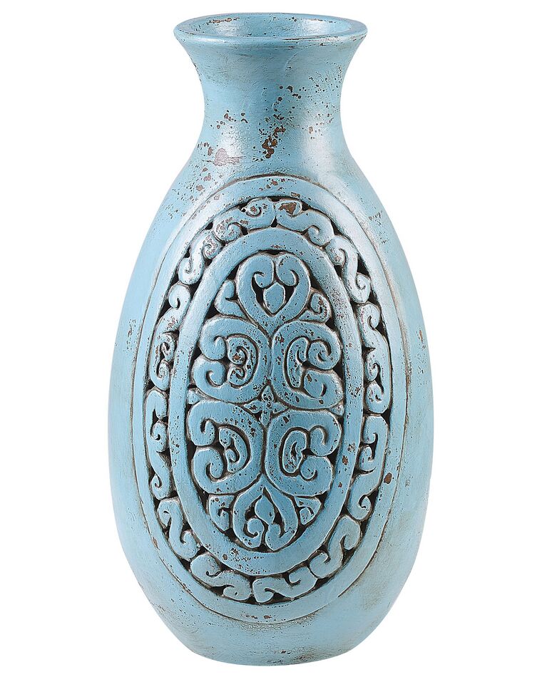 Vaso decorativo em terracota azul 51 cm MEGARA_791745