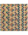 Teppich Wolle mehrfarbig 200 x 200 cm geometrisches Muster Kurzflor KESKIN_836631