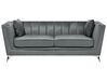 3 Seater Velvet Fabric Sofa Grey GAULA_706306