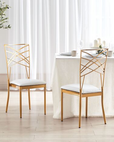 Set of 2 Dining Chairs Gold GIRARD